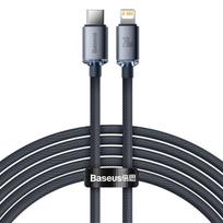 Baseus Crystal Shine kabelis USB-C prie Lightning, 20W, PD, 2m (juodas)