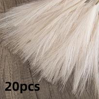 Dirbtinė pampas žolė dekorui, Smėlio spalvos - 20vnt