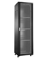 18U pastatoma 19″ komutacinė serverio spinta / 600 × 600 × 988 mm / juoda / nesurinkta