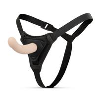 Diržinis dildo Easytoys Fetish išlenktas dirželis iš minkšto silikono