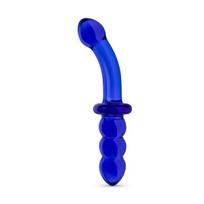 Dvigubas stiklinis dildo Gildo Nr. 33, dvipusis dizainas, tinkamas temperatūros žaidimams