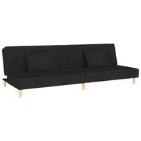 Dvivietė sofa-lova，Poilsio sofa su dvejomis pagalvėmis, juoda, audinys CFE51725