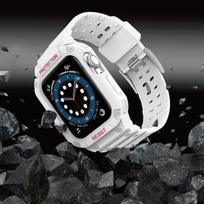 Apsauginis dirželis Juosta Juosta su dėklu, skirta Apple Watch 7 / SE (41/40 / 38 mm) korpusui Šarvuotas laikrodžio dangtelis Baltas