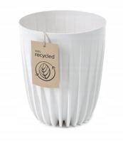 Plastikinis vazonas su įdėklu "Mira Eco" 19 cm baltas