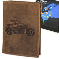 Vyriška odinė piniginė Brown Nubuck Leather Truck Rfid Baltimore R90