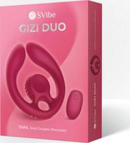 Dvigubų porų stimuliatorius Snail Vibe GIZI Duo, raudonas