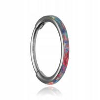 Titaninis Clicker Auskaras su Opalo Akmeniu - Sidabrinis 0.8/6mm