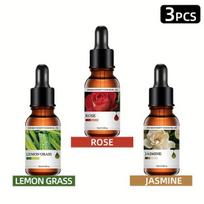 Aromaterapijos aliejų rinkinys, Citrinžolė + rožė + jazminas
