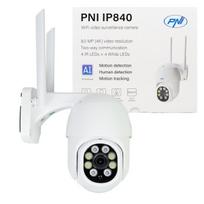 Belaidė vaizdo stebėjimo kamera PNI IP840 WiFi, PTZ, 8MP 4K, micro SD lizdas, autonominė, AI