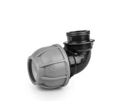 PN10 alkūnė PE vamzdžiams 25 mm / 1/2" vid.sr. Bradas
