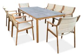 Lauko baldų komplektas PATTAYA DINING Wood Look 8+1