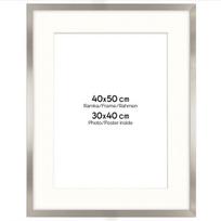 Nuotraukų rėmelis FRAMAI 40X50 cm su passe-partout (30x40 cm) Sidabrinė vertikali horizontali