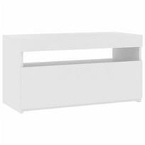 TV spintelė，TV staliukas，Televizoriaus spintelė su LED apšvietimu, balta, 75x35x40cm CFE17811