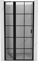 Mexen Mist besisukiojančios dušo durys kairės 90 cm, juoda grotelė, juodos - 8A4-090-000-70-77-L, 90x200 cm