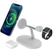 Įkrovimo stotis 3-in-1, Qi2, suderinama su MagSafe, balta
