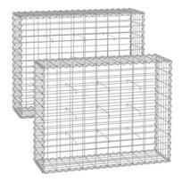 Rinkinys iš 2 gabionų 100x80x30cm., sidabrinės spalvos