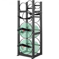 Šaldymo balionų laikymo stovas 2x13,6 kg + 3 mažesniems balionams | Tvirtas metalinis rėmas, 32,5 x 33 x 119,7 cm