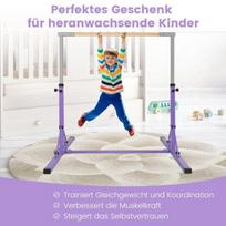 Costway gimnastikos gimnastikos strypas, reguliuojamo aukščio gimnastikos strypai, apkraunami iki 100 kg, naudojami patalpose, violetinė
