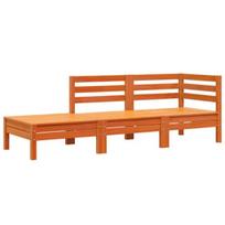 Trivietė sodo sofa，Lauko sofa, vaško ruda, pušies medienos masyvas CFE73329