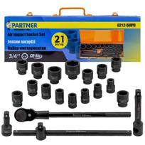 Smūginių lizdų galvučių rinkinys 3/4'' 21el 6 kampų 17-50 mm korpusas PA-6212-5MPB (57960)