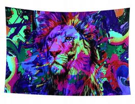 Sienų apdaila UV FLUORESCENT GOBELIN ODBLASK 150x150cm XL Lion, Sienų apdaila UV FLUORESCENT GOBELIN ODBLASK 150x150cm XL Lion