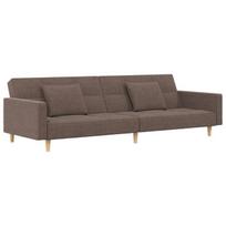 Dvivietė sofa-lova，Poilsio sofa su dvejomis pagalvėmis, taupe, audinys CFE33514