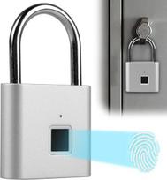 Piršto atspaudų spynos, atspari orui, USB įkrovimas, sidabrinė