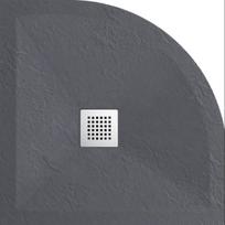 Kompozitinis dušo padėklas Balneo Stone Tray, pusapvalis, akmens masės, tamsiai pilkas, 80x80x2,5 cm, 80 × 80 × 2,5 cm