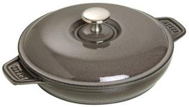 Staub apvalus emaliuotas ketaus troškintuvas su dangčiu 20 cm, pilkas