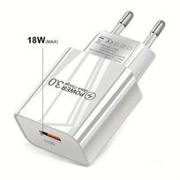 Greitas 18W USB sieninis įkroviklis, Baltas