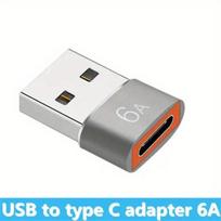 USB-C OTG adapteris 6A, Pilka