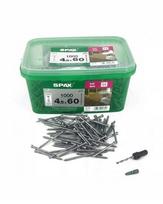 Spax Wirox sraigtai terasai 4,5x60mm, 1000 vnt. + antgalis