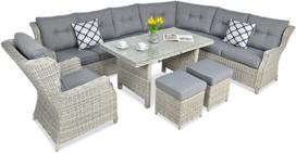 Lauko baldų komplektas TRIVENTO DINING, White Grey