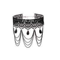 CHOKER Nėriniuotas juodos spalvos gotikinis PURSUIT CH04, CHOKER Nėriniuotas juodos spalvos gotikinis PURSUIT CH04