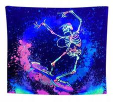 Sienų dekoravimas UV FLUORESCENT GOBELINO REFLEKTORIUS Skeletas Skate, Sienų dekoravimas UV FLUORESCENT GOBELINO REFLEKTORIUS Skeletas Skate