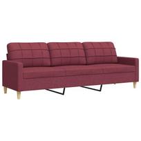 Trivietė sofa，Poilsio sofa, raudonojo vyno spalvos, 180cm, audinys CFE46180