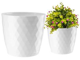 Apvalus plastikinis baltas 20 cm vazonas "Cristal, 20 cm