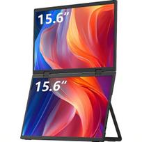 15,6 colių 1920x1080 dvigubo ekrano nešiojamojo kompiuterio monitorius, dvigubas monitorius nešiojamam kompiuteriui, 2 ekranai, išoriniai nešiojamojo kompiuterio ekranai, mobilusis monitorius
