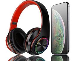 Sulankstomos „Bluetooth“ belaidės ausinės su LED apšvietimu, „Hi-Fi“ stereofoniniu ir triukšmą slopinančiu mikrofonu