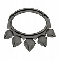 Juodas Clicker Auskaras - 1.2/6 mm