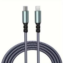 MFi USB-C žaibo kabeliai iPhone, pilka