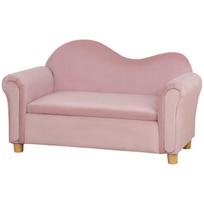 HOMCOM Vaikiška sofa su daiktadėže Rausva vilnonė dvivietė 3-5 metų 84x41.5x48.5cm
