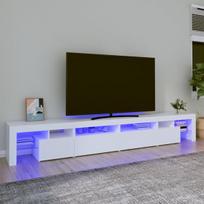 Televizoriaus spintelė su led apšvietimu, balta, 280 x 36,5 x 40 cm