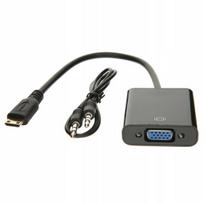 ADAPTER mini HDMI į VGA KONVERTERIS DSUB + GARSU