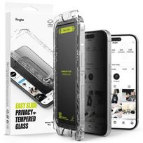 Ringke lengvai išstumdomi stikliniai dėklai, 2 vnt., skirti iPhone 16 Pro su aukštu privatumo lygiu.