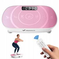 Vibracijos platforma fitnesui su „Bluetooth“ nuotolinio valdymo pultu, rožinė, 10 lygių