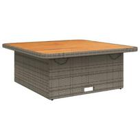 Sodo stalas，Lauko stalas, pilkas, 110x110x71cm, poliratanas/akacijos mediena CFE742214