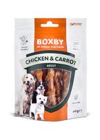 BOXBY užkandžiai šunims saldūs vištiena ir morkos 100g