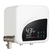 DOMOTECHNIKA AKAN vandens šildytuvas virš kriauklės, nerūdijantis plienas, diferencinis jungiklis, 15 l, 2000 W, 230 V, IPX4, baltas