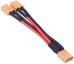 XT60 kištukinės jungties kabelio adapteris lygiagretaus akumuliatoriaus jungčiai 14Awg kabelis, skirtas Rc Lipo (nuo 1 moteriškos iki 2 vyriškų), 1 vnt.